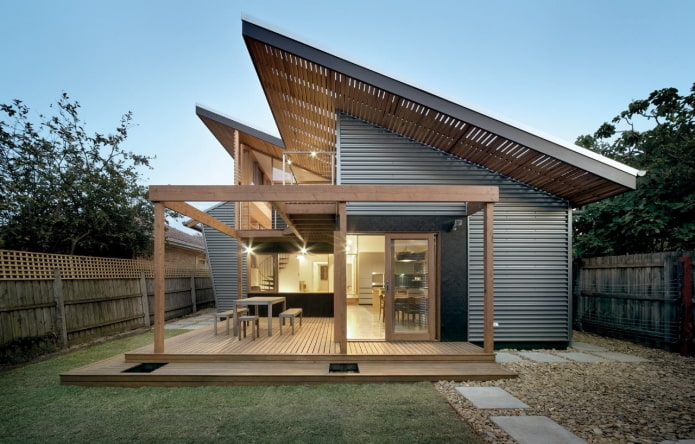 casa de um só andar em estilo high-tech