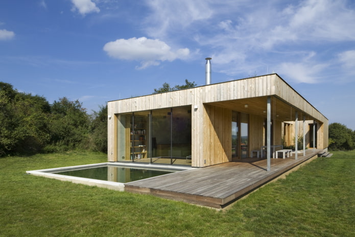 casa com terraço em estilo high-tech