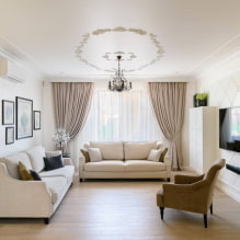 Design de sala de estar com dois sofás-3