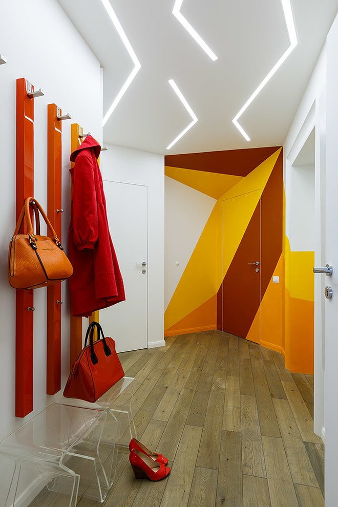portas no interior do corredor em estilo moderno