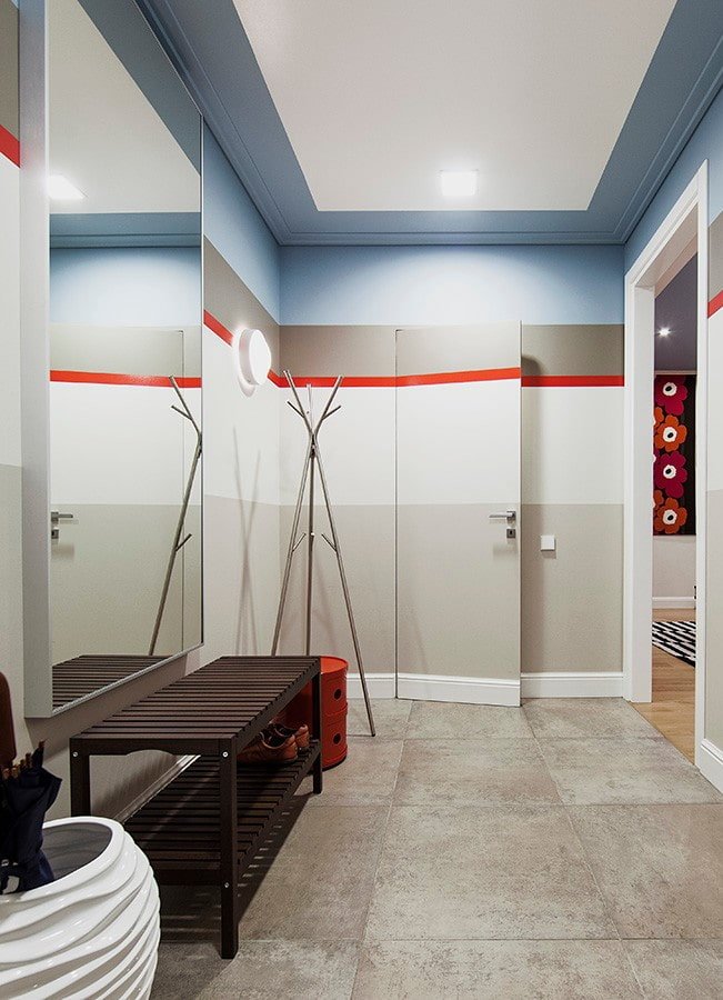 portas no interior do corredor em estilo moderno