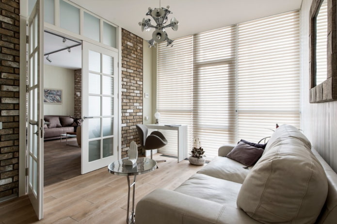 portas de vaivém na sala de estar em estilo loft