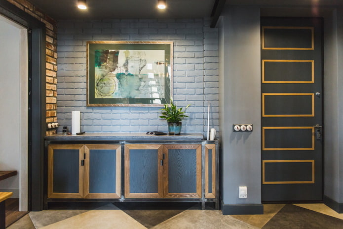 porta de entrada no corredor em estilo loft