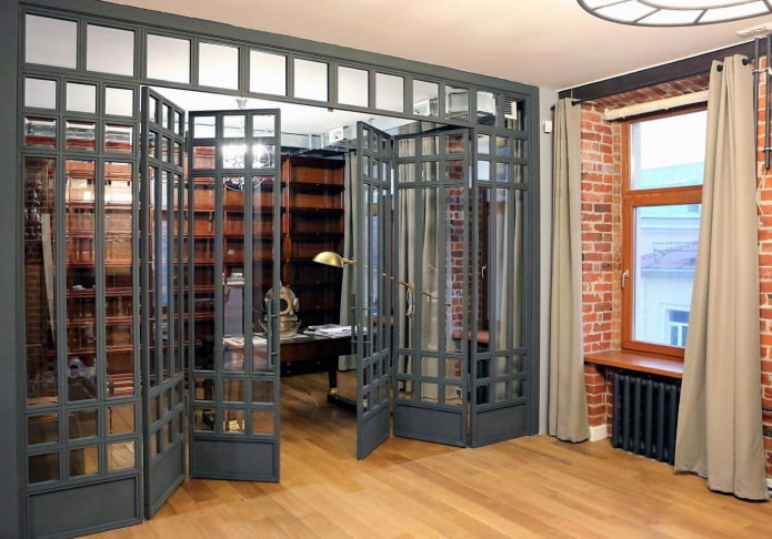 portas sanfona no interior estilo loft