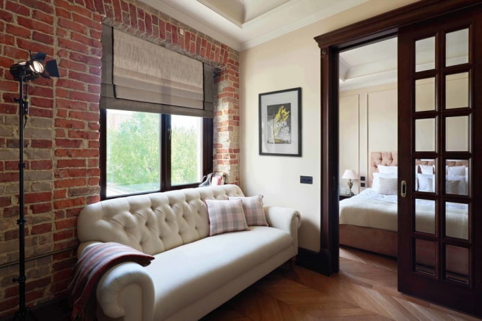 portas de correr em um interior estilo loft