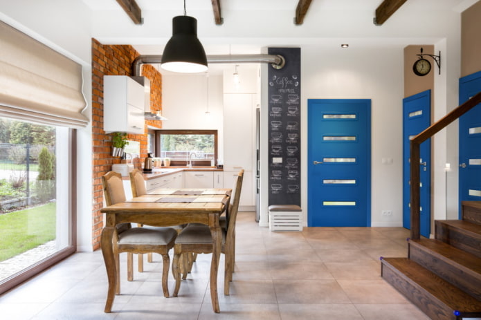 portas no interior no estilo loft