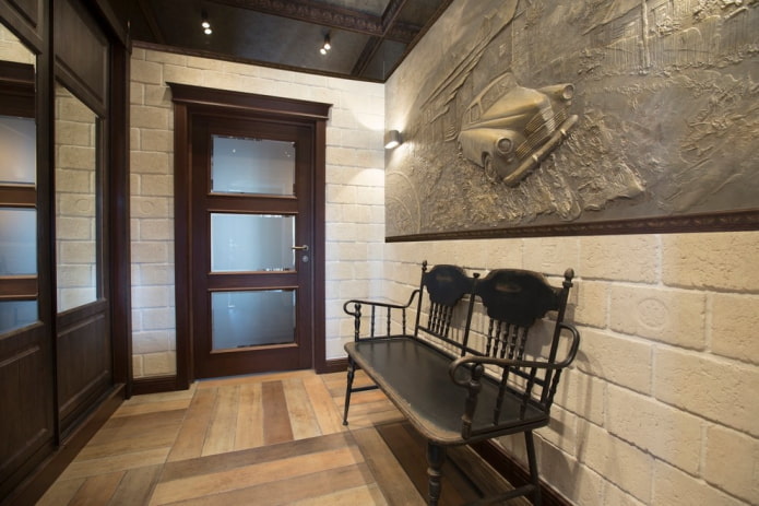 porta com vidro no interior em estilo loft