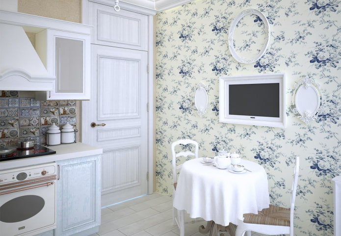 portas no interior da cozinha no estilo provençal