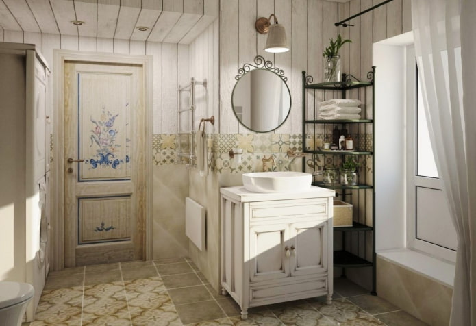 portas em técnica de decoupage em interiores no estilo provençal