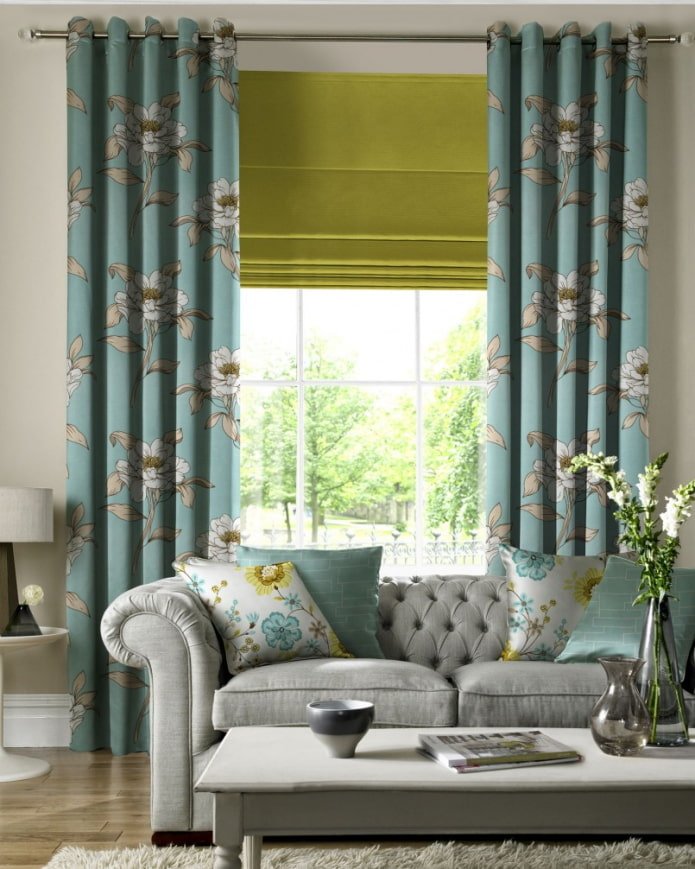 combinação de cores semelhante em cortinas