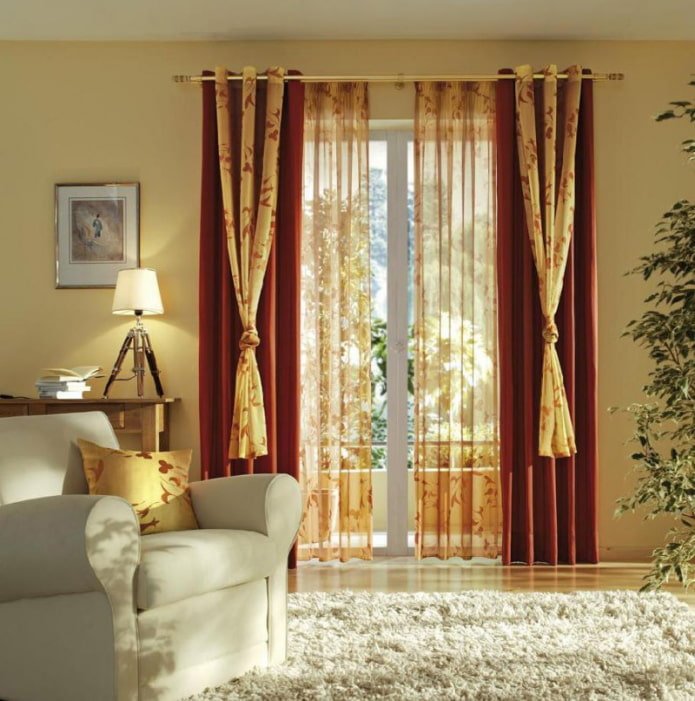 decoração de cortina em forma de nó
