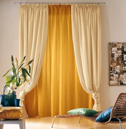 decoração de cortina em forma de nó
