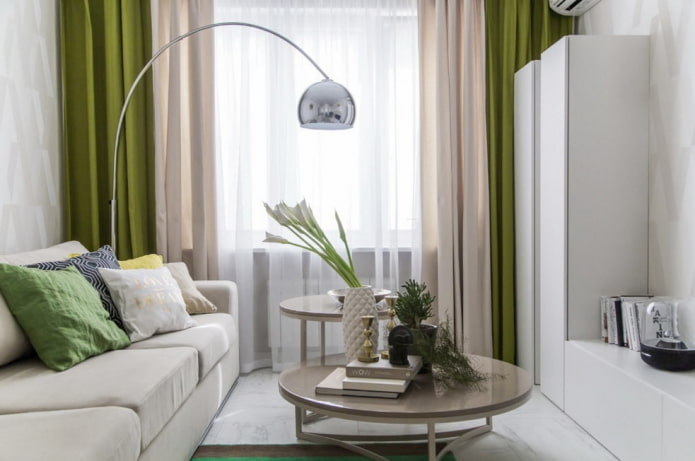 cortinas duplas em estilo moderno
