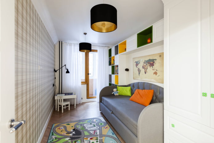 Quarto infantil em um Khrushchevka