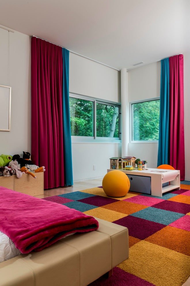 cortinas de duas cores no interior