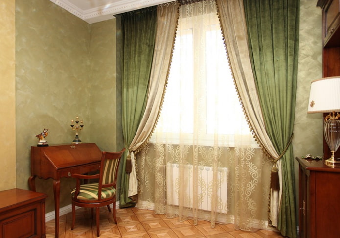 cortinas de veludo bicolores no interior