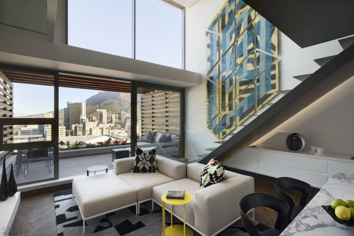 design de interiores de um apartamento de dois andares