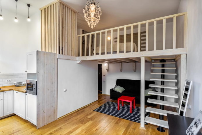 design de interiores de um estúdio de dois andares