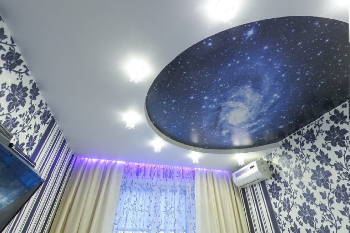 estrutura elástica de dois níveis céu estrelado