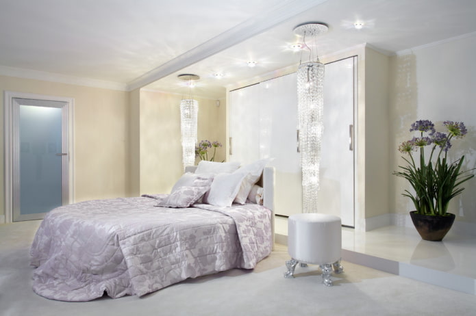 cama oval de casal no interior