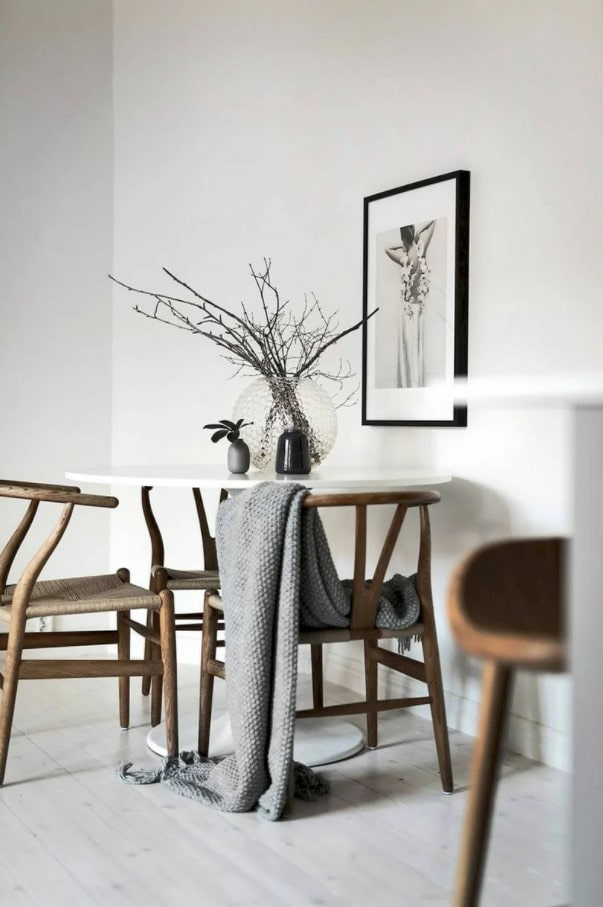área de jantar no estilo minimalista