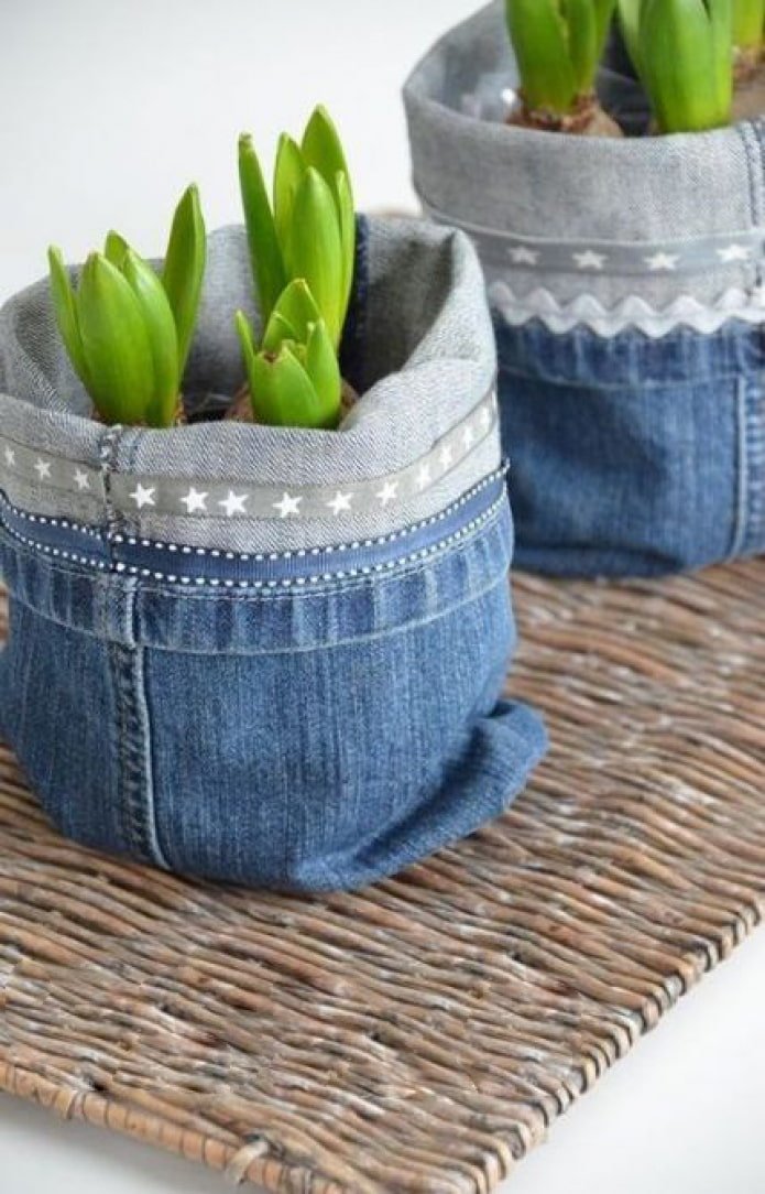 Vaso de flores jeans