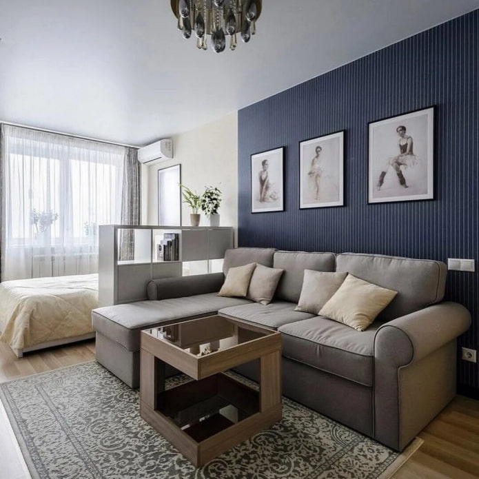 quarto na sala de estar