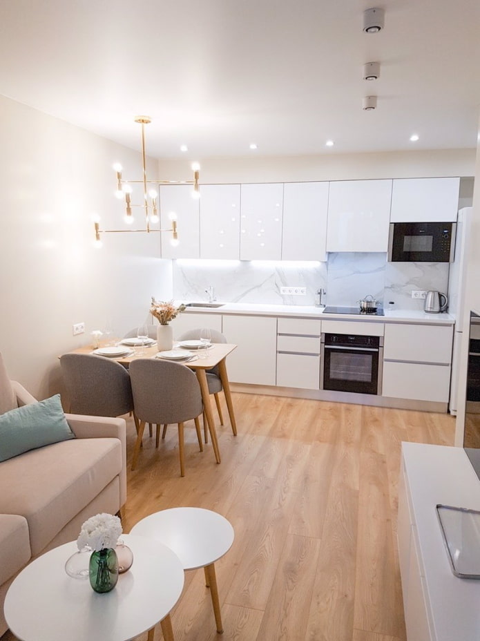 sala de estar com cozinha