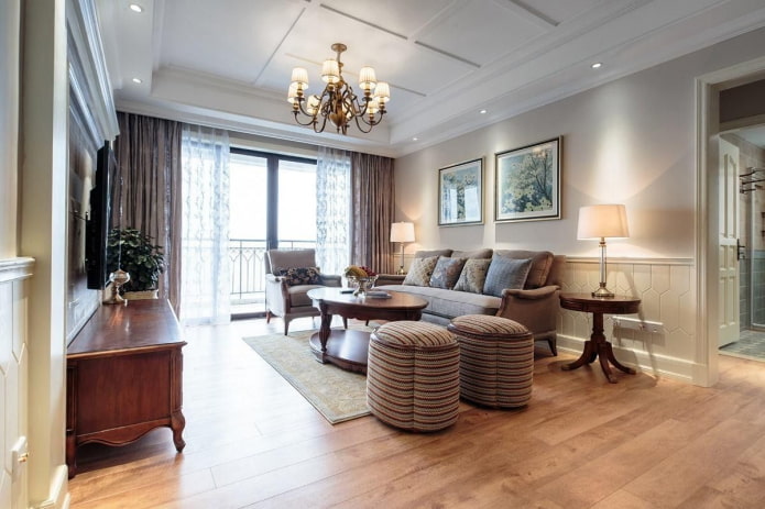 sala de estar de acordo com os princípios do feng shui