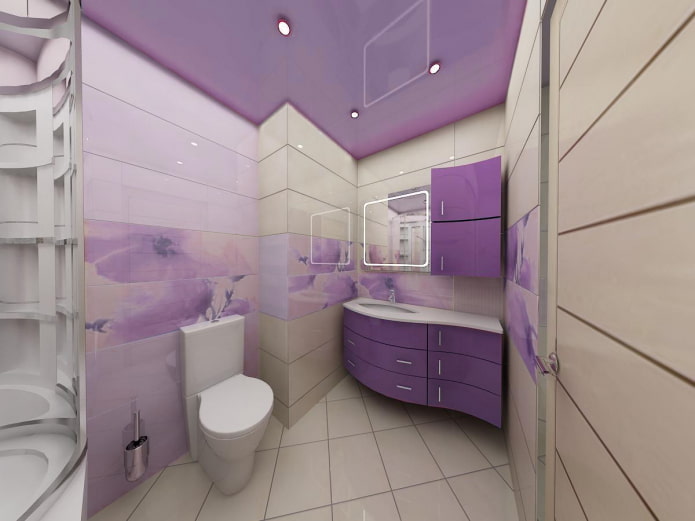 teto roxo no banheiro