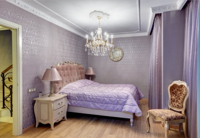 papel de parede roxo no quarto