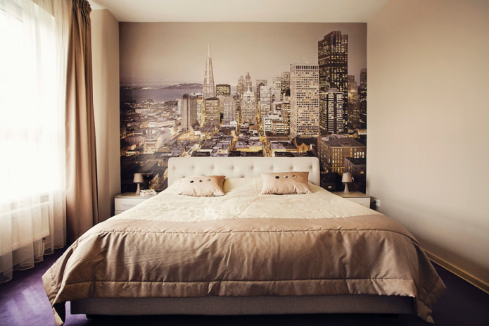papel de parede fotográfico com panorama da cidade
