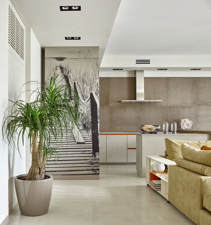 afresco em um interior moderno