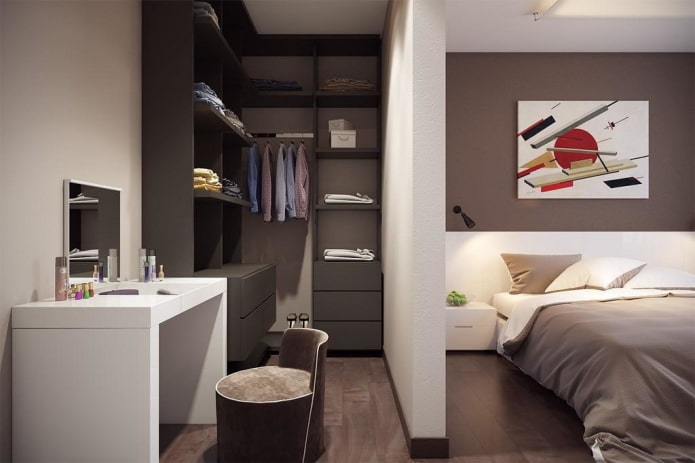 design de guarda-roupa no interior do quarto