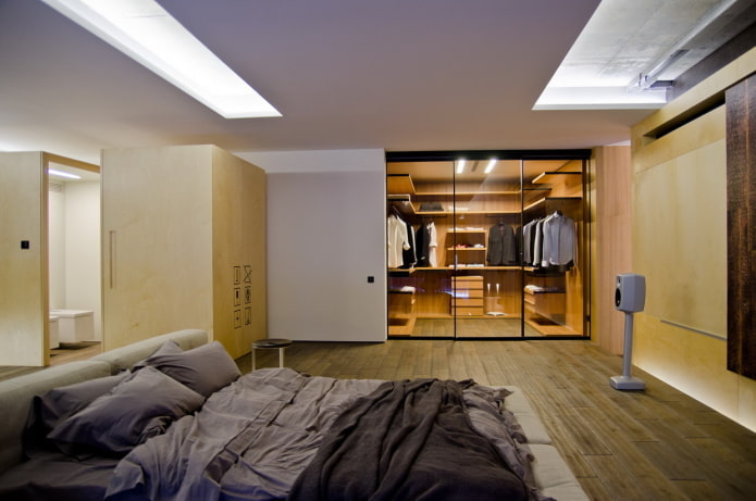 design de guarda-roupa no interior do quarto