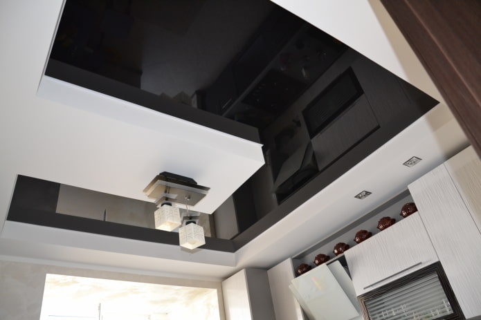 placa de gesso bicolor e estrutura de tensão