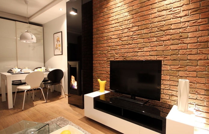 telhas de tijolo de gesso no interior