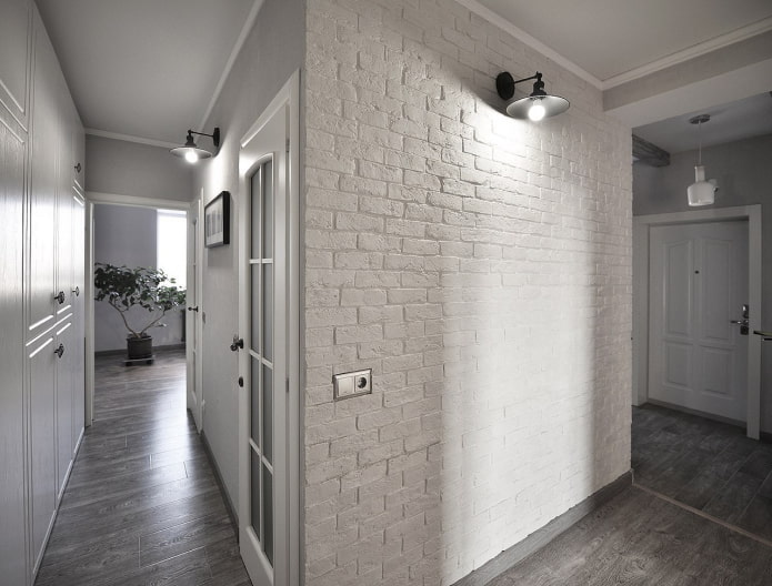 telhas de tijolo de gesso no interior