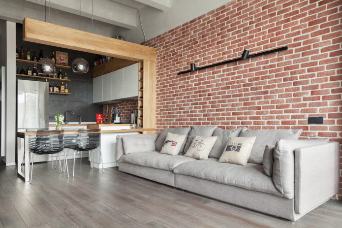 ladrilhos de gesso no interior em estilo loft