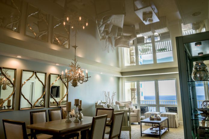 sala de jantar em tons de bege