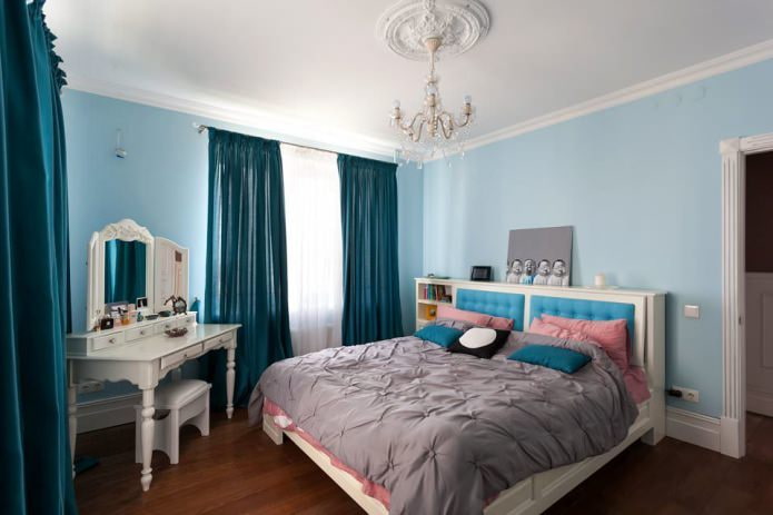 quarto em tons de azul