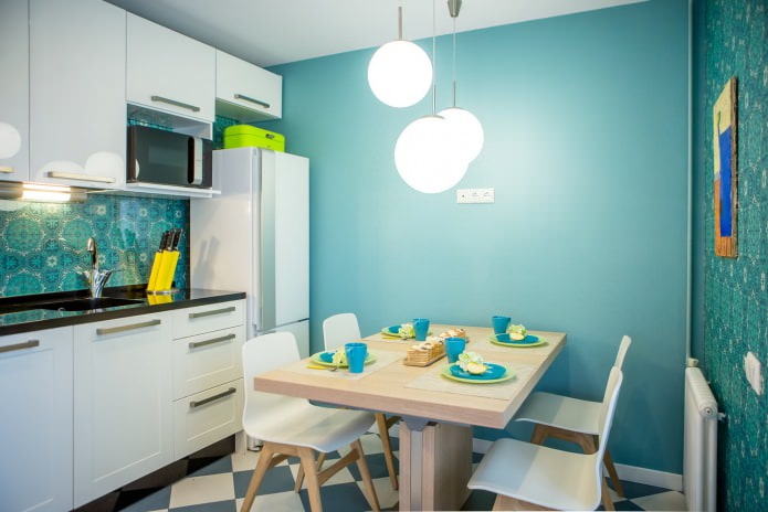 cozinha em tons de azul