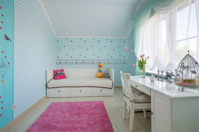 quarto infantil azul em estilo provençal