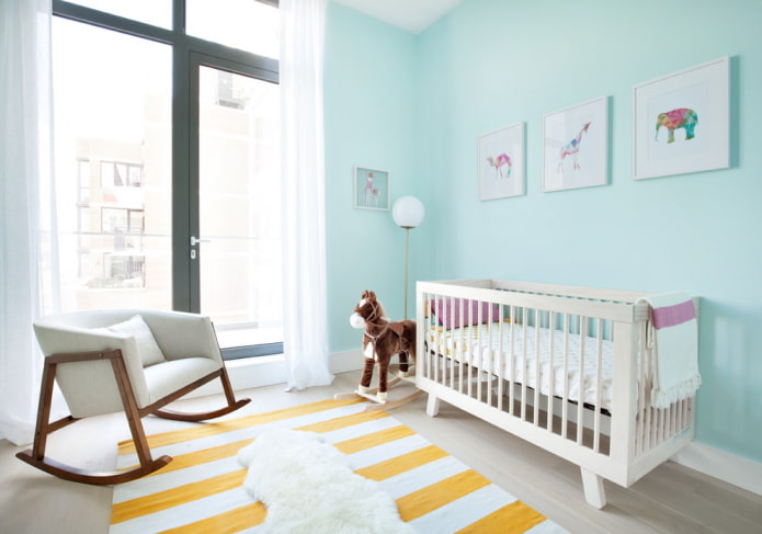 design de interiores de quarto infantil em tons de azul