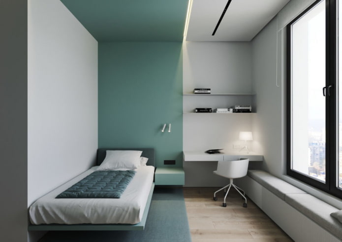 quarto infantil azul em estilo minimalista