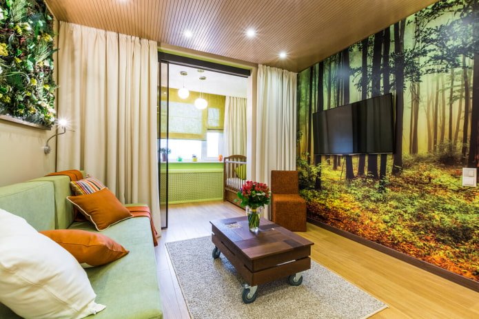 alocação zonal do quarto do bebê no interior da sala de estar