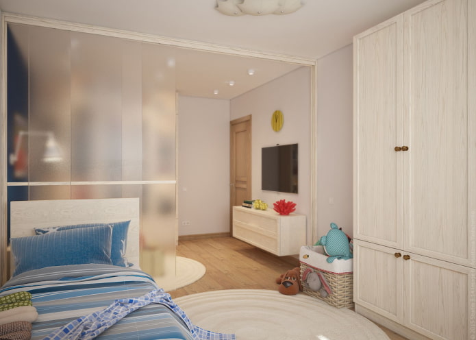 zoneamento no interior da sala de estar - quarto infantil