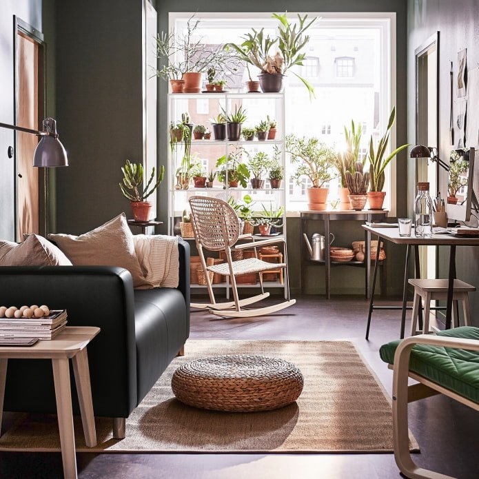 sala de estar com flores ikea