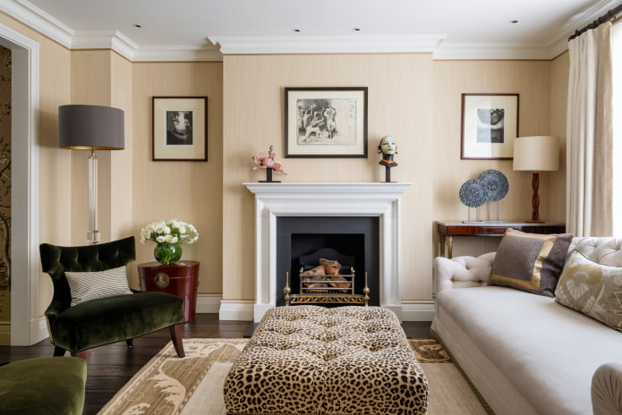 design de interiores do hall em tons de bege