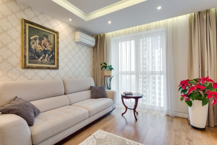 design de interiores do corredor em tons de bege